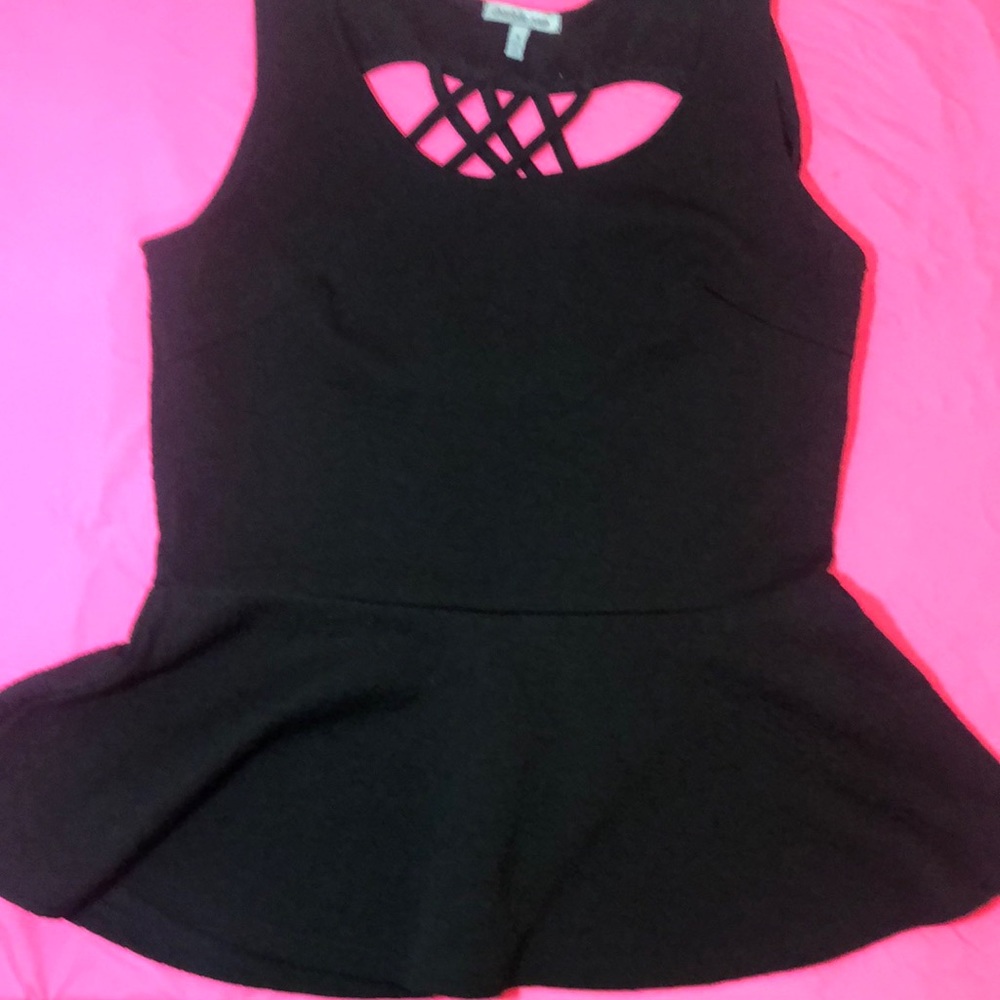 Black peplum top